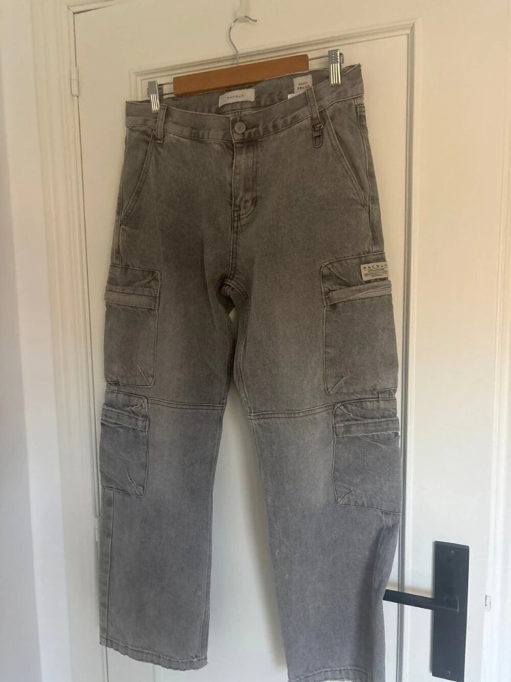 Men's Gray Baggy Cargo Jeans